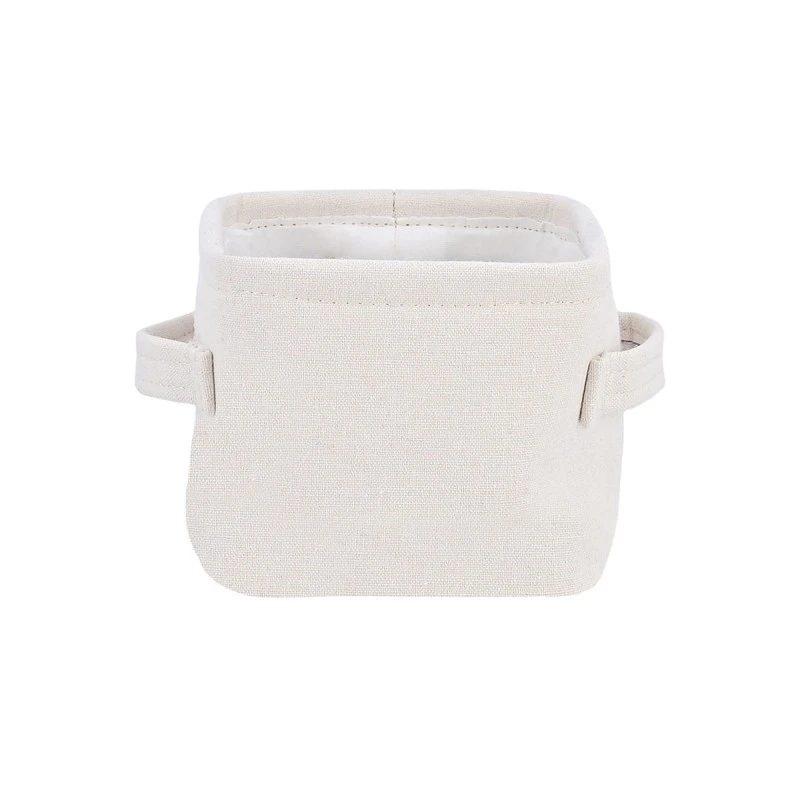 STORAGE &amp; ORGANIΖER BOX IVORY 13.5x12.5x10.5cm WITH HANDLES