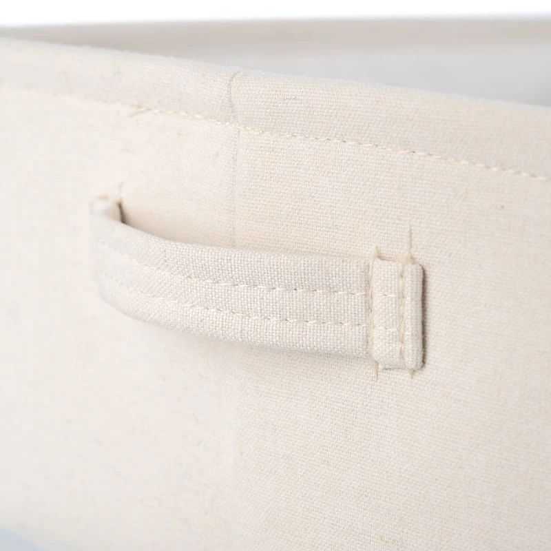 STORAGE &amp; ORGANIΖER BOX IVORY 13.5x12.5x10.5cm WITH HANDLES
