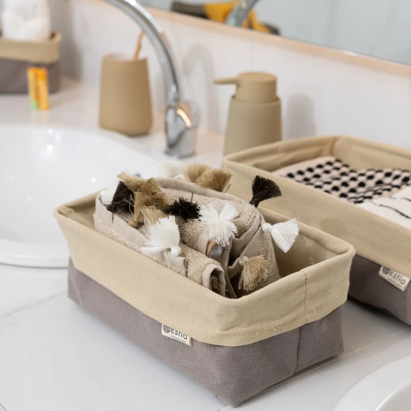 STORAGE BASKET FJORD WITH INTERNAL CLOTHING 30x20x10cm DRIFTWOOD