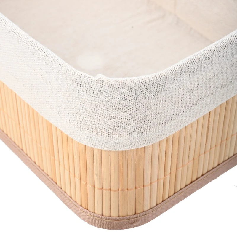STORAGE &amp; ORGANIZER  BOX BAMBOO ESSENTIALS 24.5x10cm WITH CLOTHING