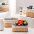 STORAGE &amp; ORGANIZER  BOX BAMBOO ESSENTIALS 24.5x10cm WITH CLOTHING