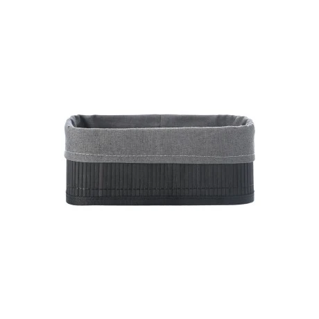 STORAGE &amp; ORGANIZER BOX BAMBOO ESSENTIALS 24.5x10cm WITH CLOTHING BLACK