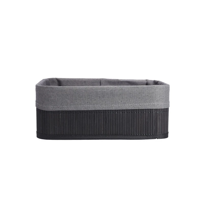 STORAGE &amp; ORGANIZER BOX BAMBOO ESSENTIALS 30x25cm WITH CLOTHING BLACK