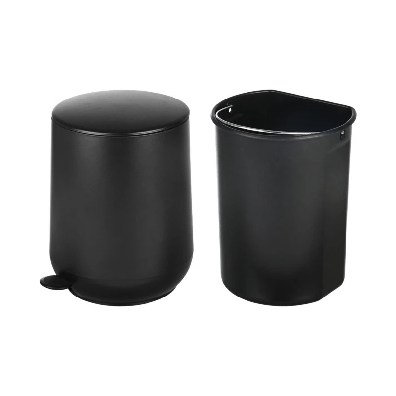 BATHROOM BIN FJORD SOFT CLOSE 5lt BLACK