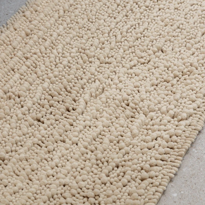 BATHROOM MAT SHAGGY 80x50cm POLYESTER TAUPE