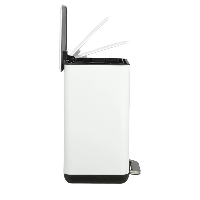 BATHROOM BIN CUBIC SOFT CLOSE 6lt WHITE