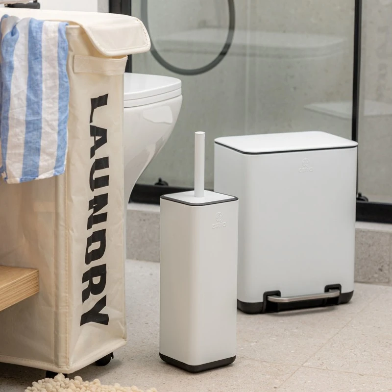 BATHROOM BIN CUBIC SOFT CLOSE 6lt WHITE