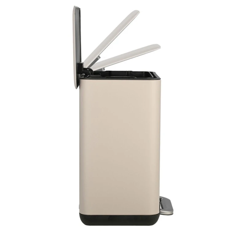 BATHROOM BIN CUBIC SOFT CLOSE 6lt TAUPE