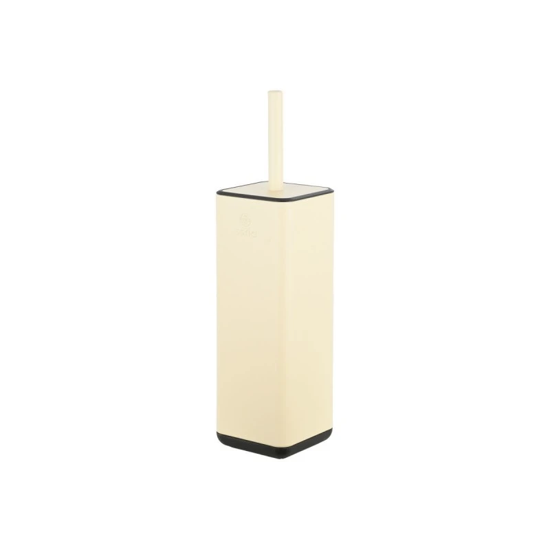 TOILET BRUSH CUBIC METALLIC WITH PLASTIC CONTAINER 25cm IVORY