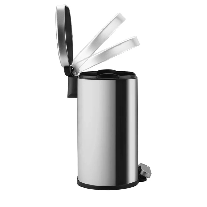 BATHROOM BIN OVOID SOFT CLOSE 6lt INOX