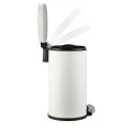 BATHROOM BIN OVOID SOFT CLOSE 6lt WHITE