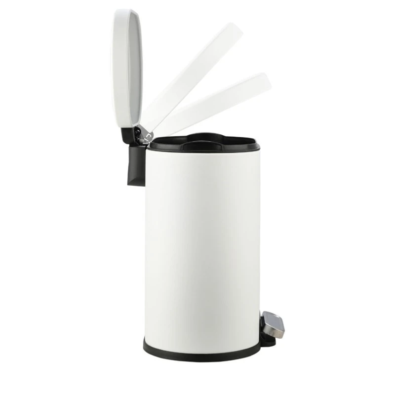 BATHROOM BIN OVOID SOFT CLOSE 6lt WHITE