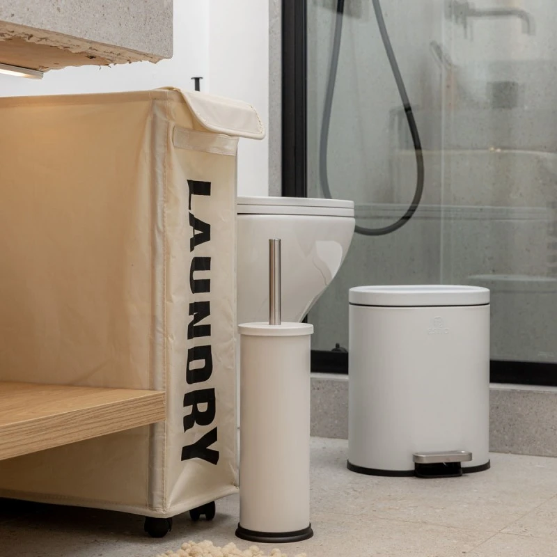 BATHROOM BIN OVOID SOFT CLOSE 6lt WHITE