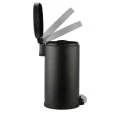 BATHROOM BIN OVOID SOFT CLOSE 6lt BLACK