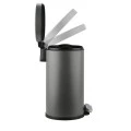 BATHROOM BIN OVOID SOFT CLOSE 6lt GREY
