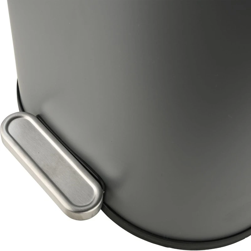 BATHROOM BIN OVOID SOFT CLOSE 6lt GREY