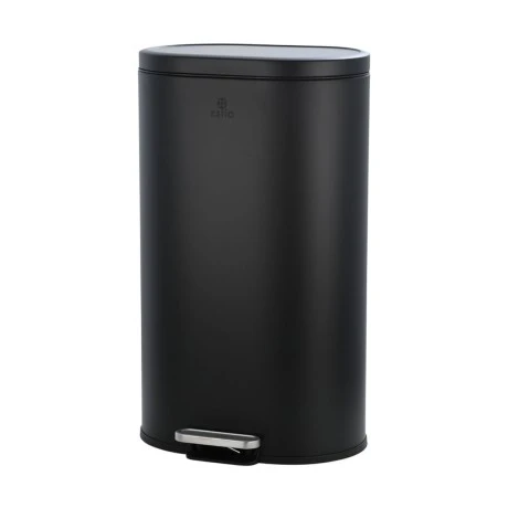 KITHCEN TRASH CAN OVOID SOFT CLOSE 30LT BLACK