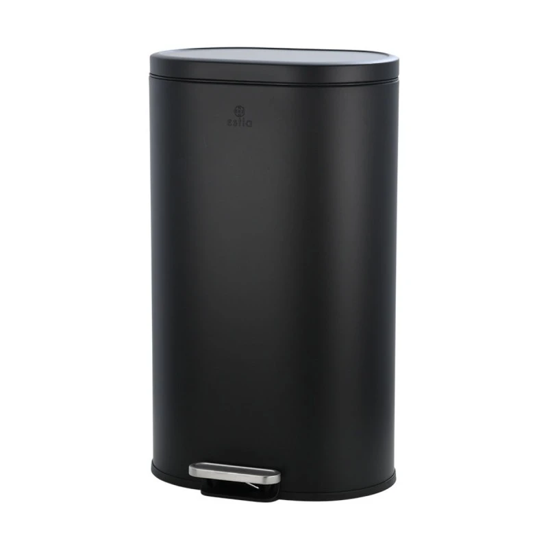 KITHCEN TRASH CAN OVOID SOFT CLOSE 30LT BLACK