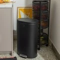 KITHCEN TRASH CAN OVOID SOFT CLOSE 30LT BLACK