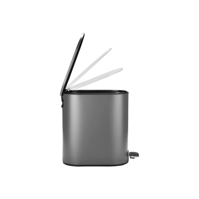 BATHROOM BIN SLIM SOFT CLOSE 5lt MATTE GREY