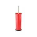 TOILET BRUSH CLASSIC METALLIC 23cm WITH PLASTIC CONTAINER MATTE RED