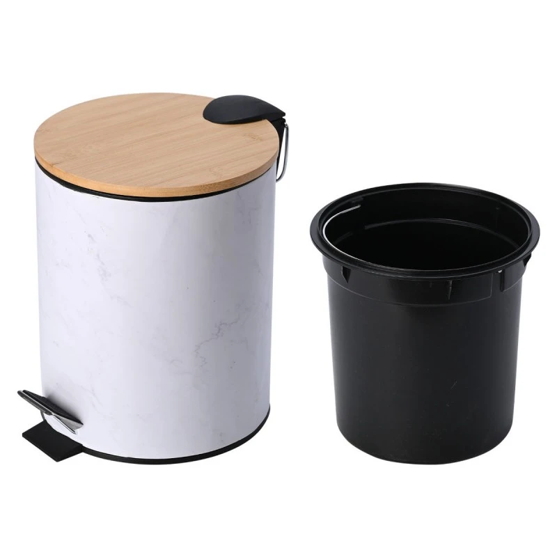 BATHROOM BIN MARBLE SOFT CLOSE 5lt