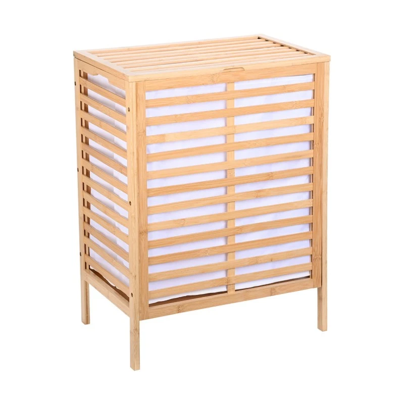 LAUNDRY BASKET BAMBOO ESSENTIALS 60lt  DOUBLE