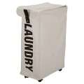 LAUDRY BASKET WITH WHEELS TAUPE