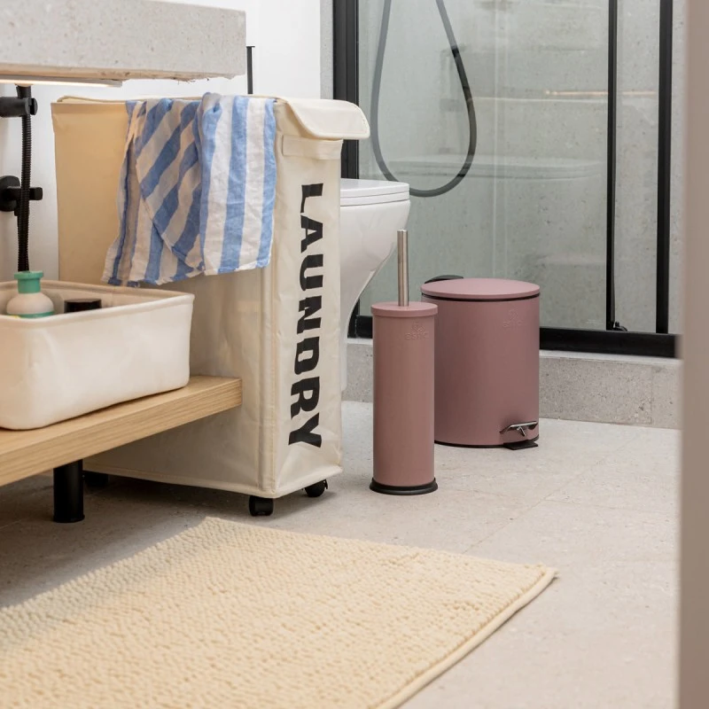 LAUDRY BASKET WITH WHEELS TAUPE