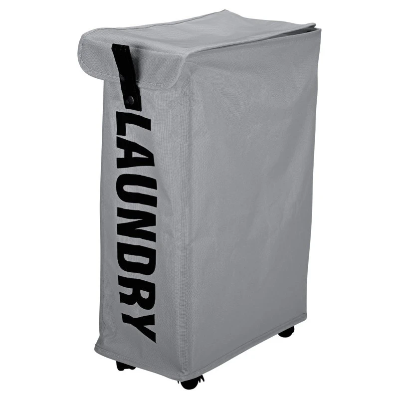 LAUDRY BASKET WITH WHEELS GREY