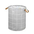 LAUNDRY BASKET CHECKERED 60lt FOLDABLE WITH HANDLES 40x40x50cm