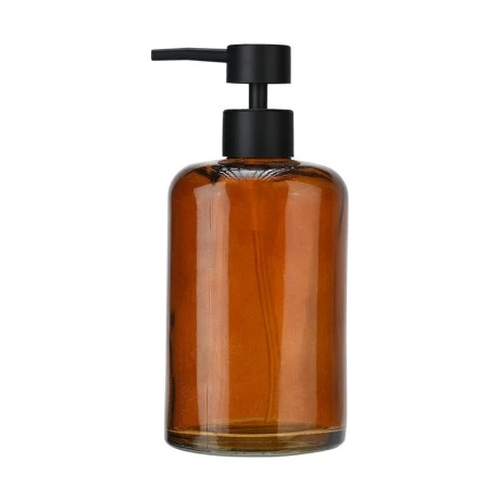 SOAP DISPENSER AMBER GLASS 330ML