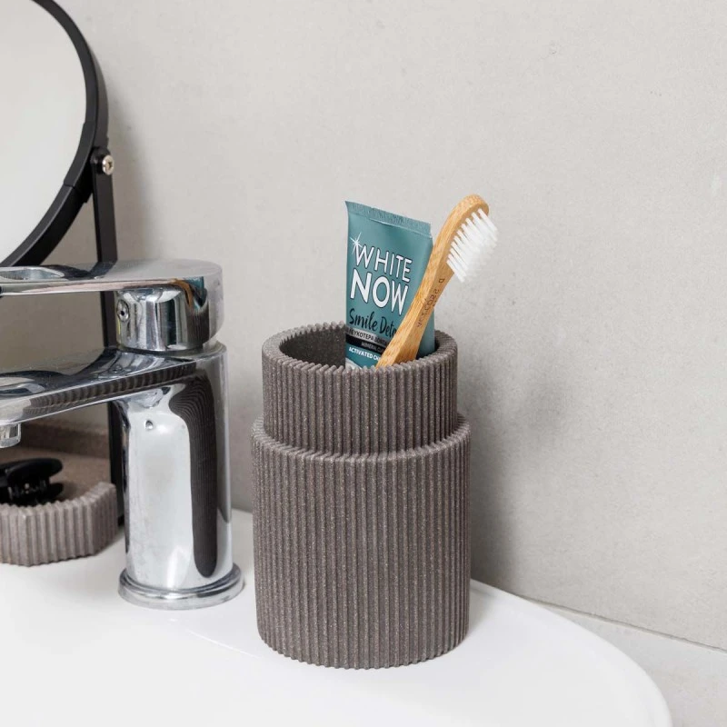 TOOTHBRUSH HOLDER WIRE POLYRESIN GREY