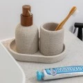 TOOTHBRUSH HOLDER JUTE POLYRESIN BEIGE