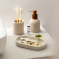 TOOTHBRUSH HOLDER JUTE POLYRESIN BEIGE