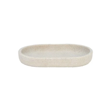 BATHROOM PLATE JUTE POLYRESIN BEIGE 20x12.5x2.5cm