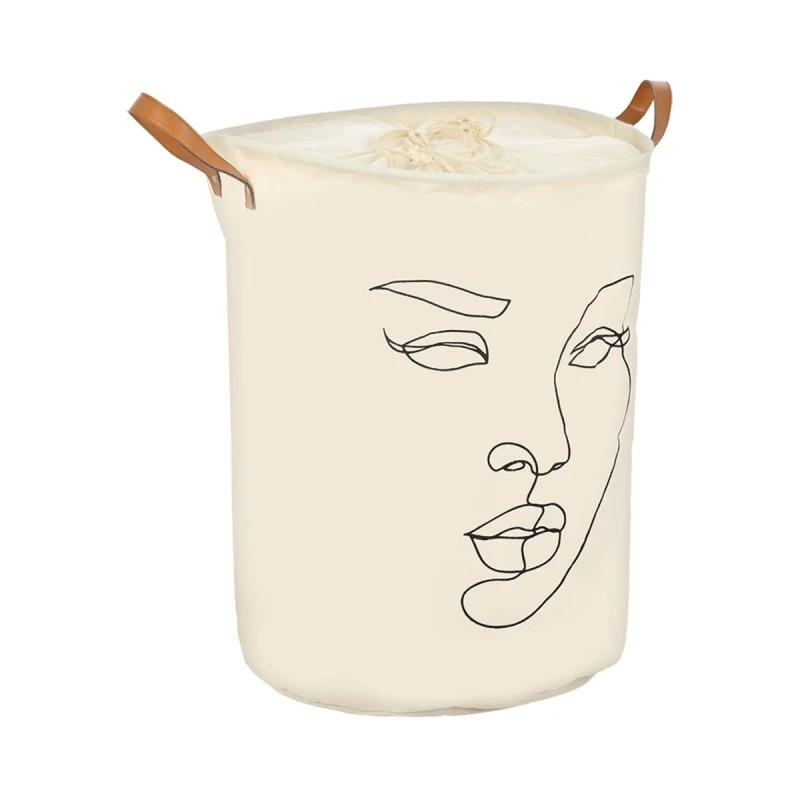 LAUNDRY BASKET LINE ART 60lt FOLDABLE WITH HANDLES 40x40x50cm