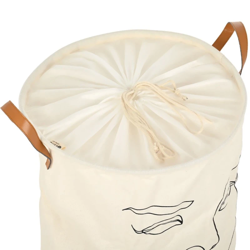 LAUNDRY BASKET LINE ART 60lt FOLDABLE WITH HANDLES 40x40x50cm