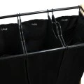 LAUNDRY BASKET BAMBOO ESSENTIALS WITH 3 COMPARTMENTS BLACK