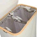 LAUNDRY BASKET BAMBOO ESSENTIALS 144lt WITH 2 MESH BAGS GREY