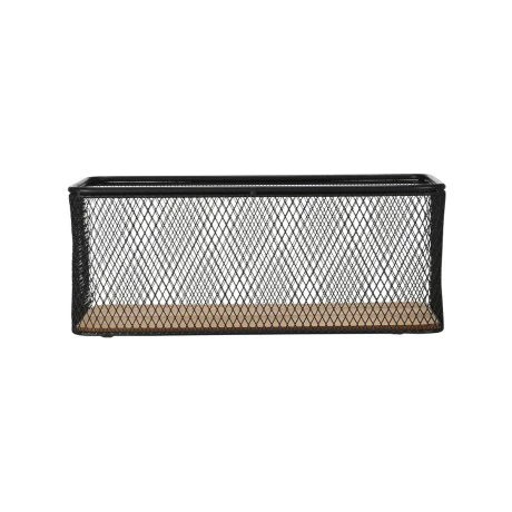 STORAGE &amp; ORGANISER BASKET WIRED METALLIC 30.5x16.5x12.5cm BLACK