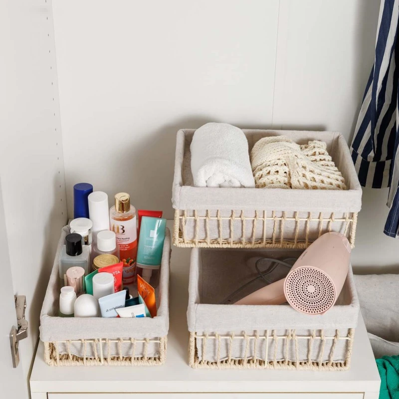 STORAGE &amp; ORGANIZER BOX NEST 28×20×10cm BEIGE