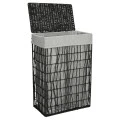 LAUDRY BASKET NEST 37x22x55cm WITH 2 COMPARTENTS BLACK
