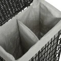 LAUDRY BASKET NEST 37x22x55cm WITH 2 COMPARTENTS BLACK