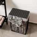 LAUDRY BASKET NEST 37x22x55cm WITH 2 COMPARTENTS BLACK