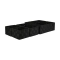 STORAGE BASKETS WOVEN SET 4 PCS. 28x28x10cm- 26x13x9cm- 13x13x9cm BLACK