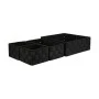 STORAGE BASKETS WOVEN SET 4 PCS. 28x28x10cm- 26x13x9cm- 13x13x9cm BLACK
