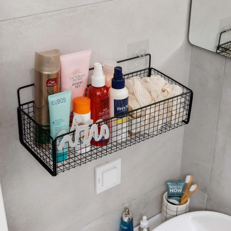 STORAGE CONTAINER CAGE HANGING METAL BLACK
