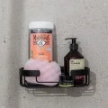 BATHROOM SHELVES STANCE WITH DOUBLE SIDED STICKER 25x13x6.5cm BLACK