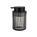 SOAP DISPENSER ALIVIO GLASS EMBOSSED 300ml 7.8x12.5cm BLACK